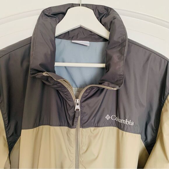 Columbia Men’s Two-Tone Black/Tan Hooded Glennaker Lake Rain Jacket | Size: L - Picture 2 of 12